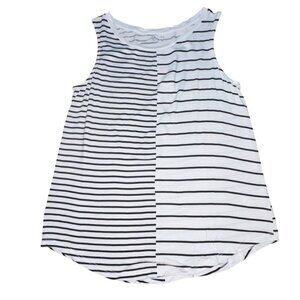 Maurices 24/7 Womens Lightweight Striped Tank Top-Black/White-Size M-GUC